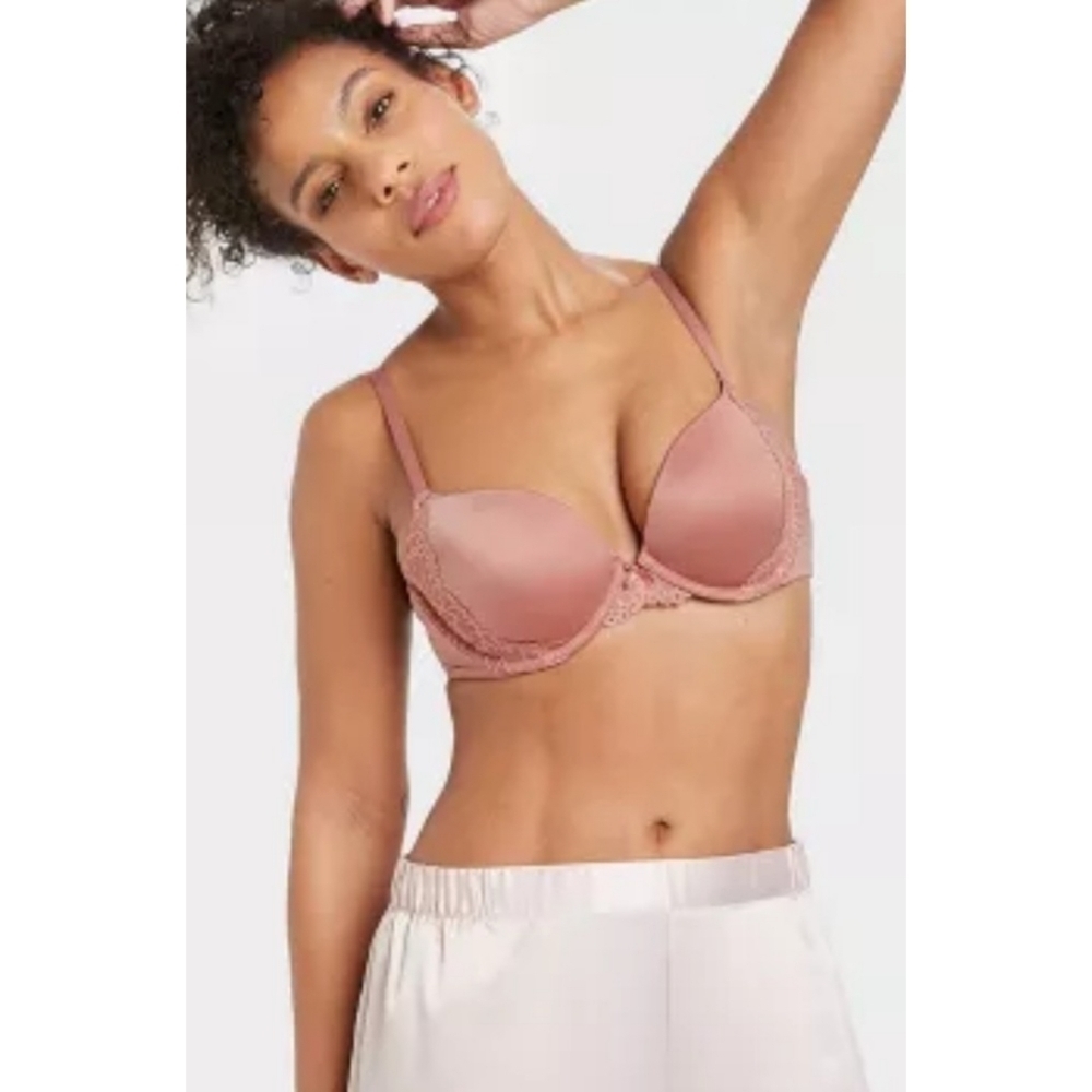 Auden Radiant Plunge Push up bra Purple/Mauve Size 32 A